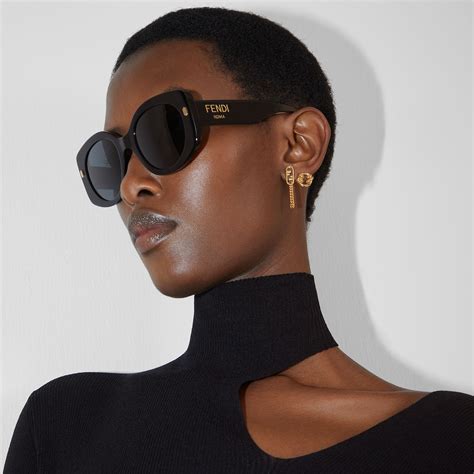 fendi feel black acetate sunglasses|fendi rimless sunglasses.